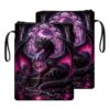 HGGJFLYX Book Sleeve with Zipper Handle,Violet Moon Dragon