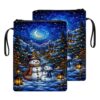 HGGJFLYX Book Sleeve with Zipper Handle,Winter Snowman Night