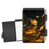 HGGJFLYX Mini Metal Pocket Notebook with Pen,Golden Library Cat