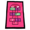 HIAKDOFT Pink Hopscotch Rug Floor Mat for Room with Polyester Material and Educational Play Features, Creative and Fun Design for Classroom or Bedroom Use
