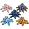 HIAPRIL 5 pcs-3D Printed Articulated Octopus, Mini Heart Octopus Figurines with Flexible Tentacles, Colorful Poseable Desk Decor, Fidget Toys & Collectible Desktop Decorations for Teens and Adults
