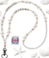 Hidden Hollow Beads, Vacation Beach Hand Beaded, USA, Women's Fashion Lanyard, 34", Key and ID Badge Holder, Cruise Teacher Phone
