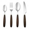 HIDEERPPY Flatware Set, Dark Wood Handles, Stainless Steel