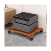 HIFI Audio Stand with Shock-Absorbing Feet Wooden AV Rack for CD & Record Players 1-Tier Display Cabinet for Living Room - Stylish Brown Finish