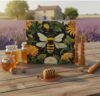 Highland Row, L'abeille (Bee - William Morris-Inspired) Ceramic 6" x 6" Trivet, Cork Back, Heat Resistant