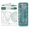 High School Geometry Set 8-piece Shatterproof Reusable Protractor