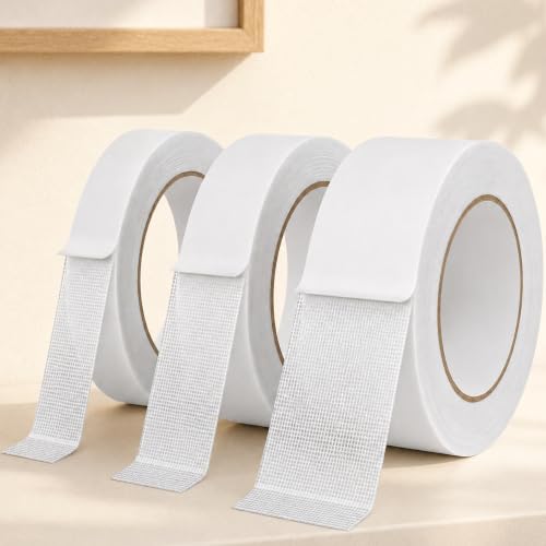 High Tack Double Sided Mesh Tape Heavy Duty, Extra Strong Adhesive, 3 Widths 0.4/0.8/1.2 Inch x 33FT, Strong Double Stick Tape for Carpet, Rugs, Crafts, Mounting, Home & Office