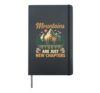 Hiking Mountain Trail Backpacking Outdoors Reading Books Hardcover Journal, Black