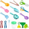 Hipibuni Sensory Bin Tools Sensory Table Accessories for Toddler Kids Age 3-10 Sensory Bin Accessories Sensory Scoops Funnels Sifters Droppers Tweezers for Fine Motor