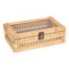 Hipiwe Rattan Storage Box with Lid Vintage Decorative Basket for Home Decor
