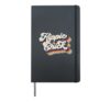 Hippie Chick Retro Vintage Style Graphic Design Womens Hardcover Journal, Black