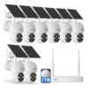 Hiseeu Solar Security Camera, 4MP 8-Cam Kit, 1TB HDD