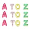 HJUHBDJ 58 Pcs Acrylic Letter Beads with Horizontal Large Holes, Contains 2 Complete Sets of Letters & 6 Braided Ropes,Colorful Bubble Alphabet Letter Beads for Handmade Ornament,DIY Gift