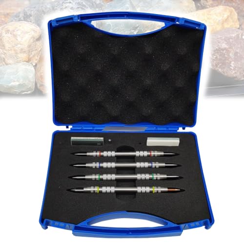HKFGSHOP Mohs Hardness Test Kit – 4 Pack, 2-9 Scratch Tester Hardness Test Pen with Storage Bag, Stainless Steel Hardness Picks, for Industrial Mineral Identification Kit Gem Jade Jewelry