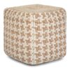 HKJINXI Cullen Cube Pouf - Natural Fiber Footstool, Comfortable and Stylish, Great Gift for Housewarming