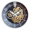 Hnycinj Industrial Wall Clock, Non-Ticking Vintage Moving Gear Battery Operated Original Antique Steampunk Decor Metal Clock for Living Room, Farmhouse, Home Kitchen (Black, 16 inch)