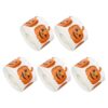Hoement Halloween Pumpkin Stickers Roll Rolls Waterproof Self-Adhesive Orange Pumpkin Decals with Shiny Holographic Finish and Glitter, for Envelopes and Festive Packaging