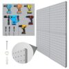 Hogurity Peg Board, 4 Pack Metal Pegboard Panels Grey Pegboards Wall Organizer with Bent Frame Large Heavy Duty Peg Board for Walls Home, Garage Tool Storage, Office Organization, Craft Room, Kitchen