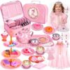 Hohosunlar Tea Party Set for Little Girls 3-5 6-8, Princess Dress Up Toys