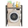 Hokxusee Over The Washer Storage Rack, Washing Machine Shelf with Countertop, Height Adjustable Laundry Room Organizer, Heavy Duty Utility Rack Stand, 550 Lbs Capacity for Home
