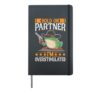 HOLD ON PARTNER I'M OVERSTIMULATED Hardcover Journal, Black