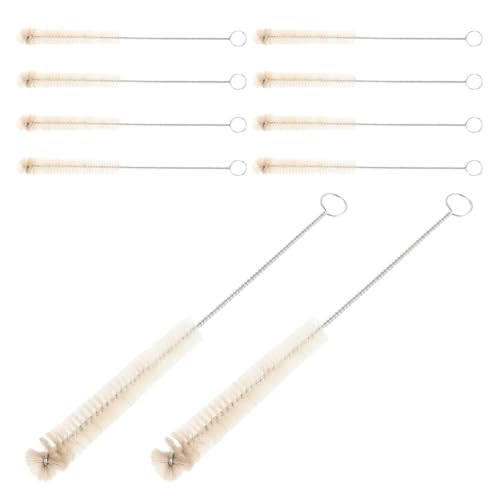 HOLIDYOYO Test Tube Cleaning Brush for Deep Cleaning 10pcs with Boar Bristles and Iron Wire, 6.69 Inch Long Handle of Narrow Neck Test Tubes and Beakers, for Research Facilities and