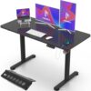 Homall Electric Standing Desk 120 x 60 cm Height Adjustable Desk Table with USB Plug, Anti-Collision System, 2 Button Panel, Memory Function Control, Black