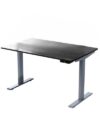 HomeRoots 60" Adjustable Black and Gray Stainless Steel Standing Desk
