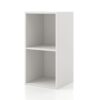 Homes: Inside + Out Apexa 2-Cube Storage Organizer Shelves, Stackable Wood Bookcase Fits Cubby Bins for Organization, Dorm Teen Room Decor & Home Office, White