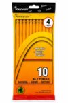 Homework #2 HB Wood Pencils, 4 Packs of 10 Pencils Each (40 Total), Pre-Sharpened with Erasers