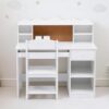 Homhougo Kids Desk & Adjustable Chair Set with Hutch - Wooden Study Table