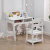 Homhougo Kids Desk and Chair Set with Hutch - 2 Storage Drawers