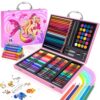 homicozy Art Supplies Kit for Kids Ages 4-12,Mermaid Art Case Coloring Set,Drawing Kits with Markers, Crayons, Colored Pencils,Oil Pastels,Coloring Book,School Supplies,Gift for Kids Artist Age 4+