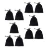 HOMOCONO 10pcs Black Flannel Cube Puzzle Drawstring Storage Bag for Blocks