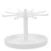 HOMOCONO Rotating Jewelry Stand White Plastic Countertop Display Rack