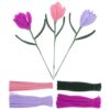 Homoyoyo 1 Box Purple Fuzzy Twisting Sticks Kit for DIY Flower Making Craft