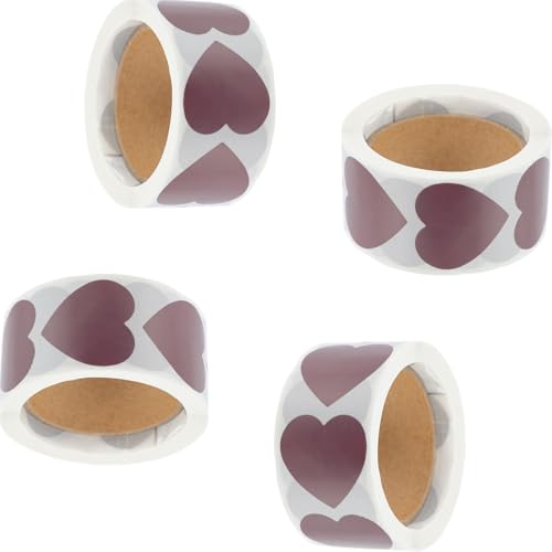 Homoyoyo 4 Rolls Heart Shaped DIY Scratch Off Stickers with Pet Self-Adhesive Material for Holiday Festival Events and Award Ceremony, Surprise Element and Enhanced Privacy Labels