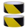 HOMSFOU 2 Rolls Construction Theme Classroom Decorative Border Roll Black and Yellow Caution Stripes, Self-Adhesive Pe Material, Adjustable Length for Classroom Decor and Hallways