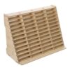 HOMSFOU Wood Khaki Phone Holder Slotted Storage Box 48 Grid