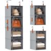 Homsorout 4-Tier Modular Hanging Closet Organizer Shelves Grey