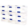 HOMZ 12-Pack Secure Latch, Clear Plastic Storage Organizer Bins, 15.5 Quart, Blue - Stackable Container Boxes for Bedroom, Bathroom, Garage, and Office Organization