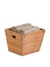 Honey-Can-Do Natural Water Hyacinth Tall Storage Basket with Built-In Handles, 15.75 x 14.5 x 12 in, Handwoven Eco-Friendly Bin