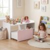 HONEY JOY Wooden Kids Bookshelf with Movable Drawer