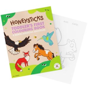 Honeysticks My First Coloring Book (40 Pages) for Toddlers, Kids Ages 2-4
