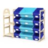 HONGDDY Toy Storage Organizer with 6 Shelves and 12 Bins, Bookshelf/Bookcase, Kids Bin Shelf, Toys Box for Playroom Organization for Bedroom & Room