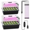 Hon&Guan 2 Pack Self Watering Seed Starter Trays with Growing Lights