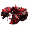 HONMEET 2pcs Metallic Cheerleading Pom Poms Red Black Team Sports Dance