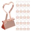 HONMEET 36pcs Metal Binder Clips Medium 1.4 Inches Heart Shaped Paper Clamps with Anti-Slip Design for Smooth Operation, Versatile Compatibility, for School and Home Documents