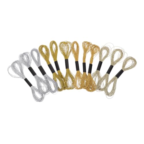 HONMEET Metallic Embroidery Thread Smooth High Gloss Cross Stitch Yarn 8m 12pcs 12-Strand Polyester Floss with Vibrant Colors for Friendship Bracelets and DIY Crafts for Hand Embroidery