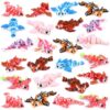 Honoson 24 Pcs 3D Printed Mixed Little Flying Dragon Fidget 3D Printed Small Animal Flexible Cute Articulating Pet Stress Relief Fidget for Home Decoration and Display